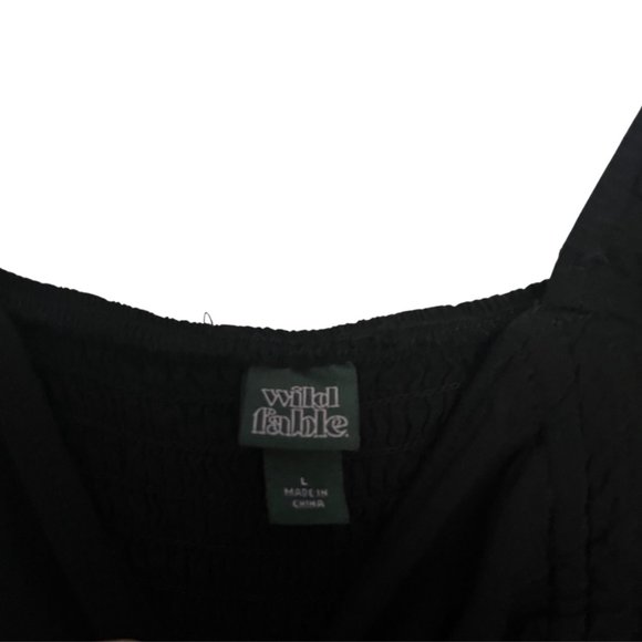 Wild Fable Puff Long Sleeve Double Ruched Dress, Black - Picture 9 of 9